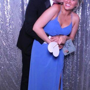 Bill Levkoff Cornflower Blue Cross Back Bridesmaid Dress